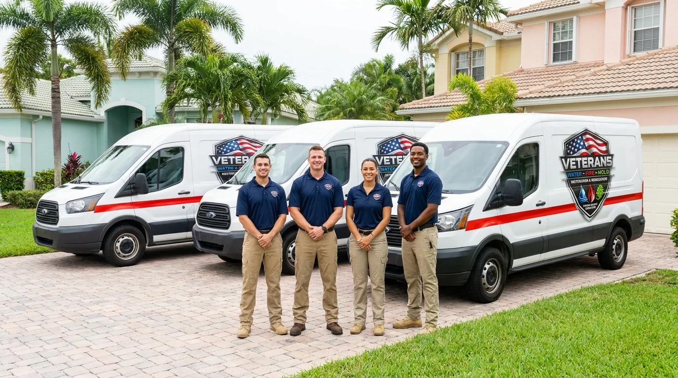 Veterans Remediation & Restoration  technician loading a branded service van